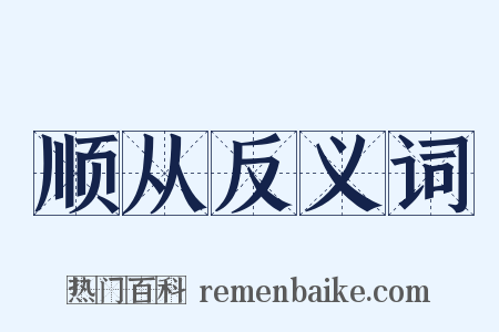 顺从反义词是什么意思的图片